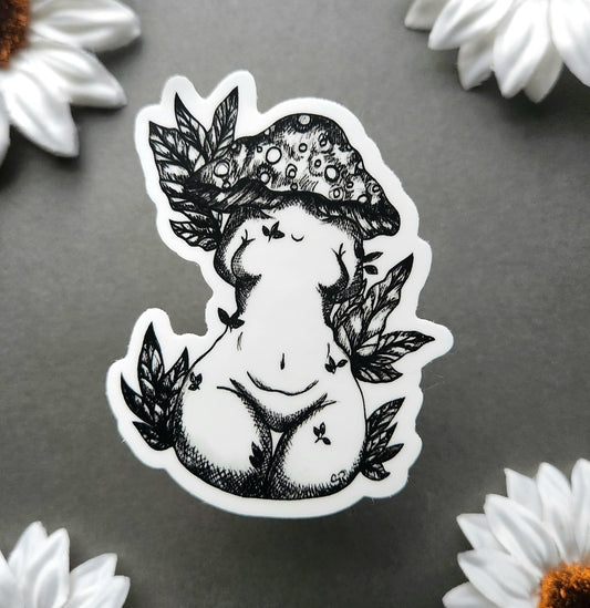 Thick Mushroom Woman Matte 2.4×3-Inch Sticker