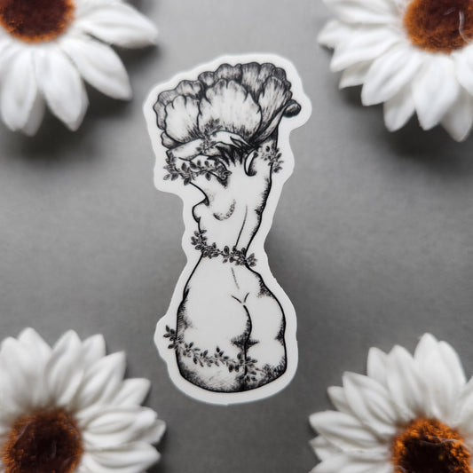 Rose and Thorn Woman Matte 1.4x3-inch  Sticker
