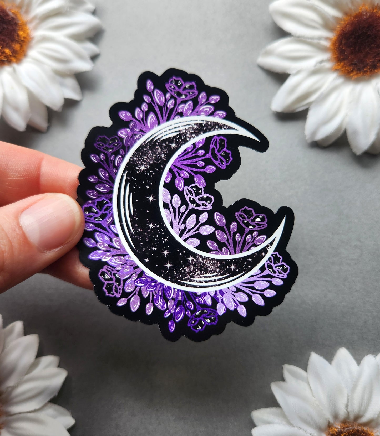 Magnet: Purple Flower Galaxy Moon 2.7x3-inch Magnet