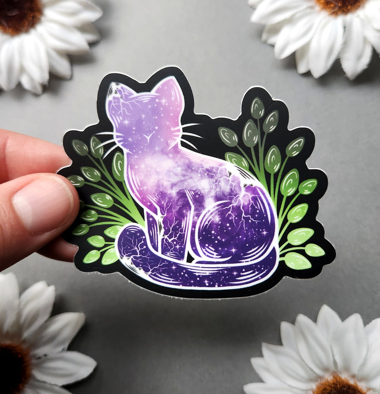 Galaxy Cat Matte 3x2.6-inch Sticker