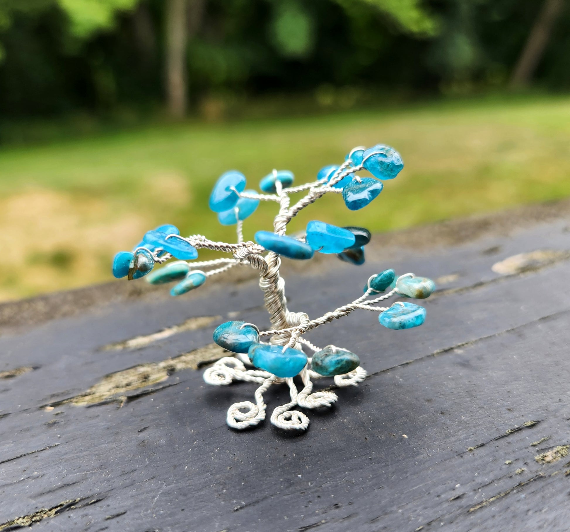 Custom Gemstone Silver Plaited Wire Wrapped Tree