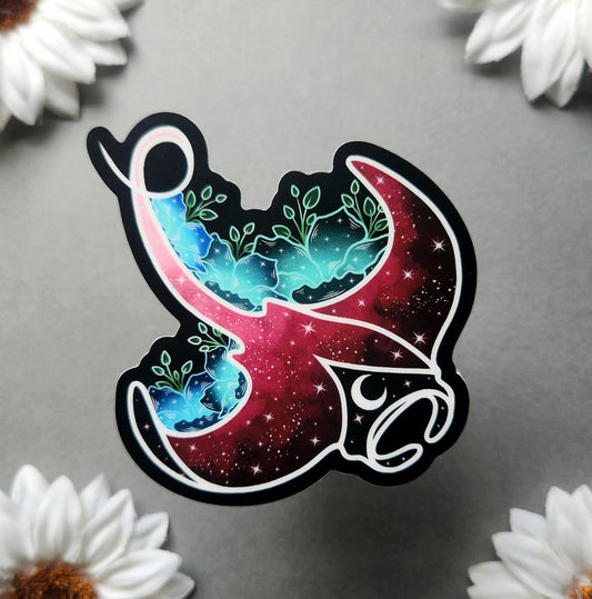 Pink Manta Ray 3x3-inch Matte Sticker