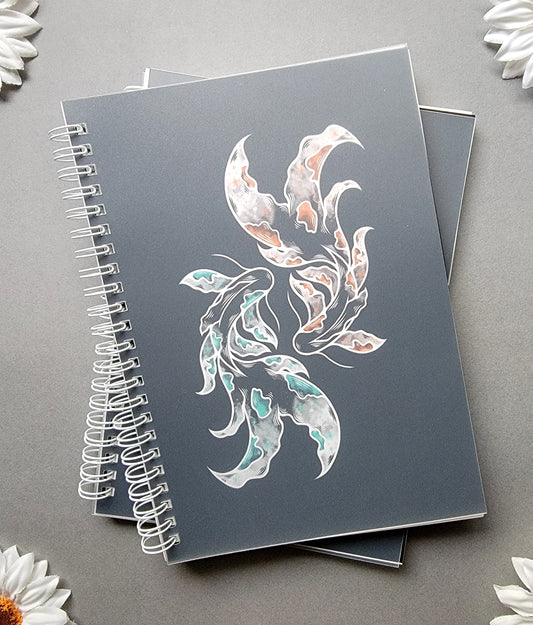 Tangerine and Teal Koi Fish Sticker Book