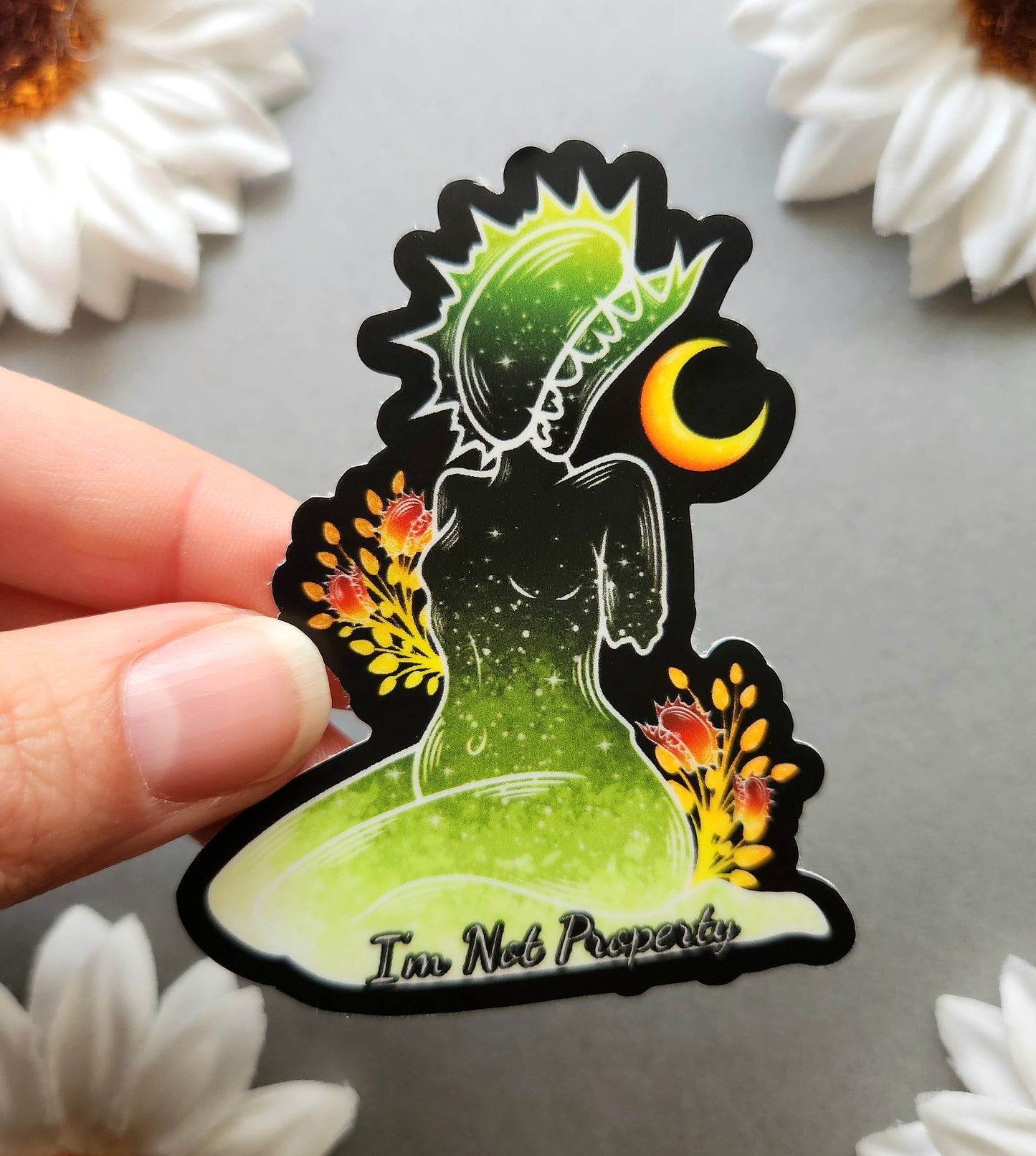 I'm No Property Venus Fly Trap Woman Matte 2.4x3-inch Sticker