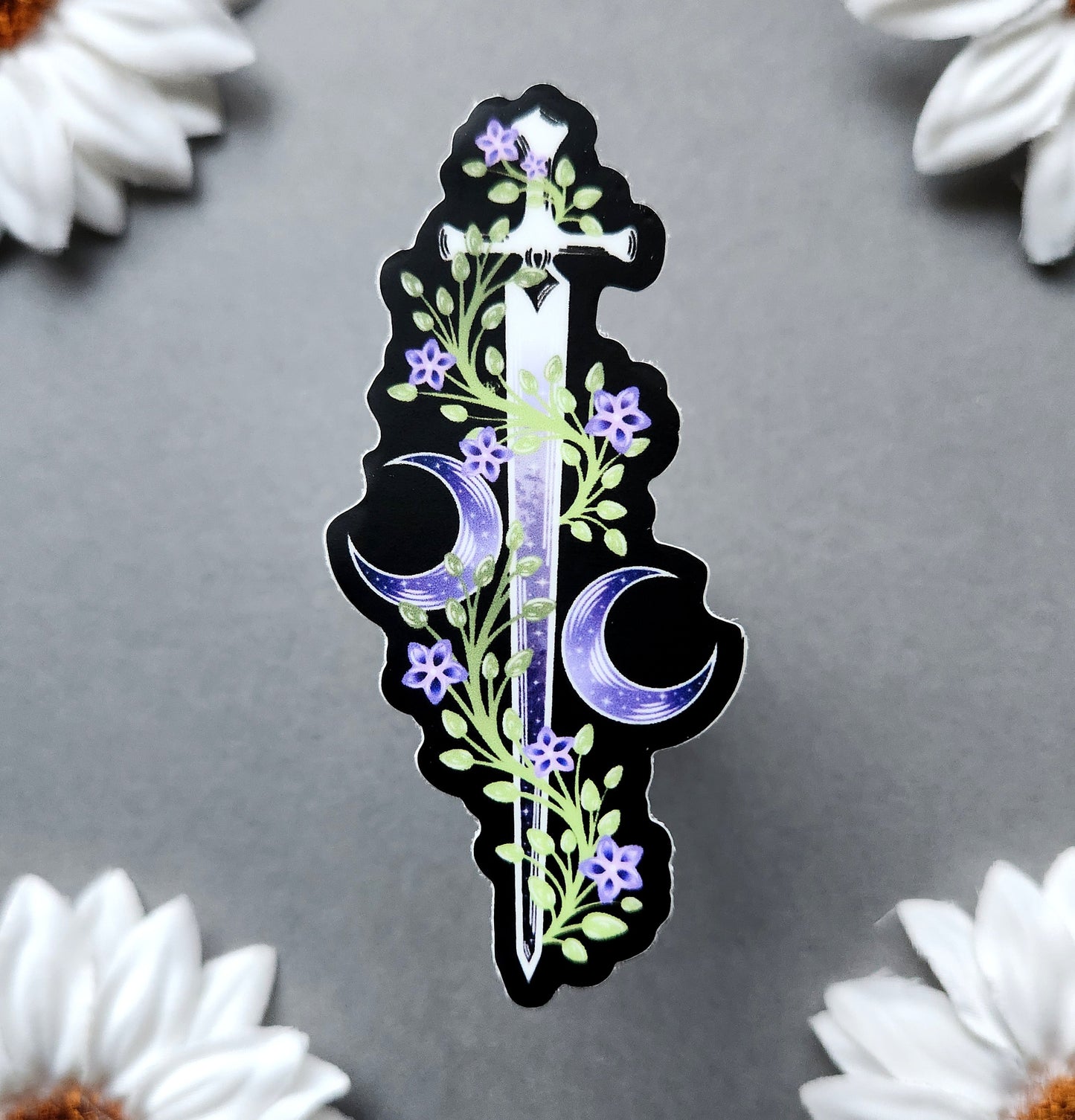 Star Jasmine Flower Dagger 1.4x3-inch Matte Sticker
