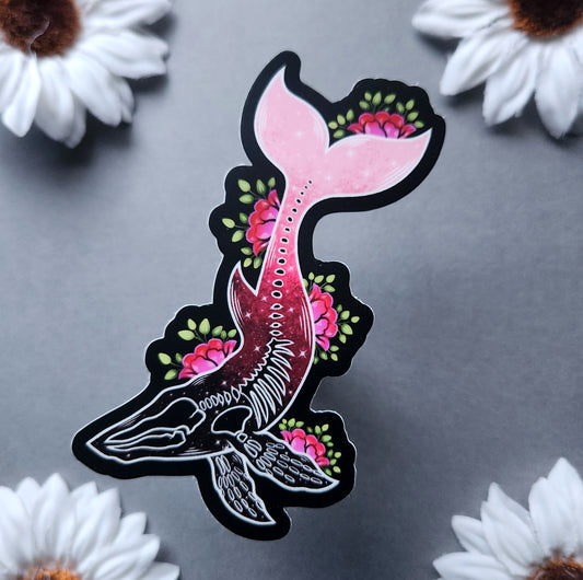 Pink Decaying Whale 3×4-inch Matte Sticker