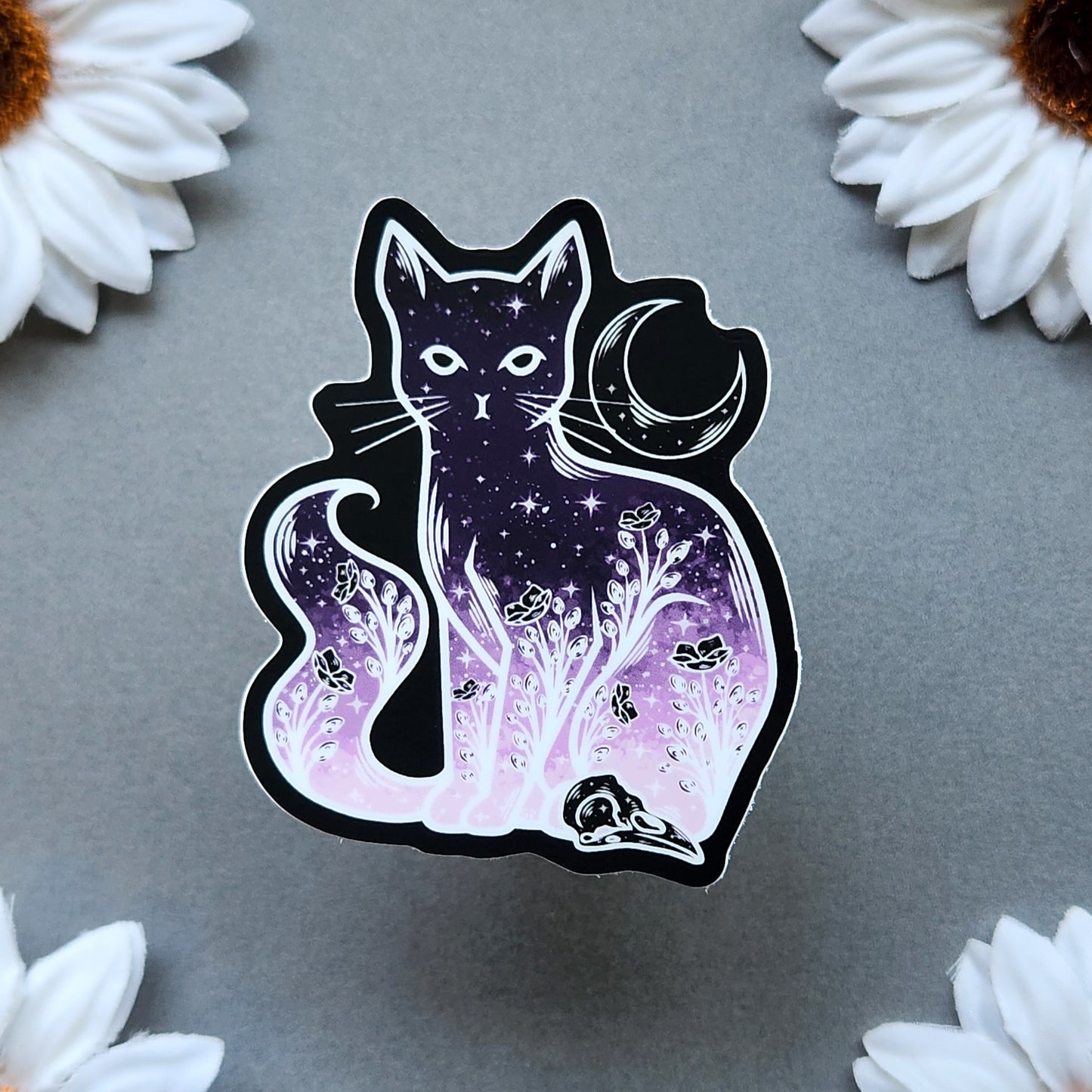 Moon Cat Forest Spirit Matte 2.3×3-Inch Sticker