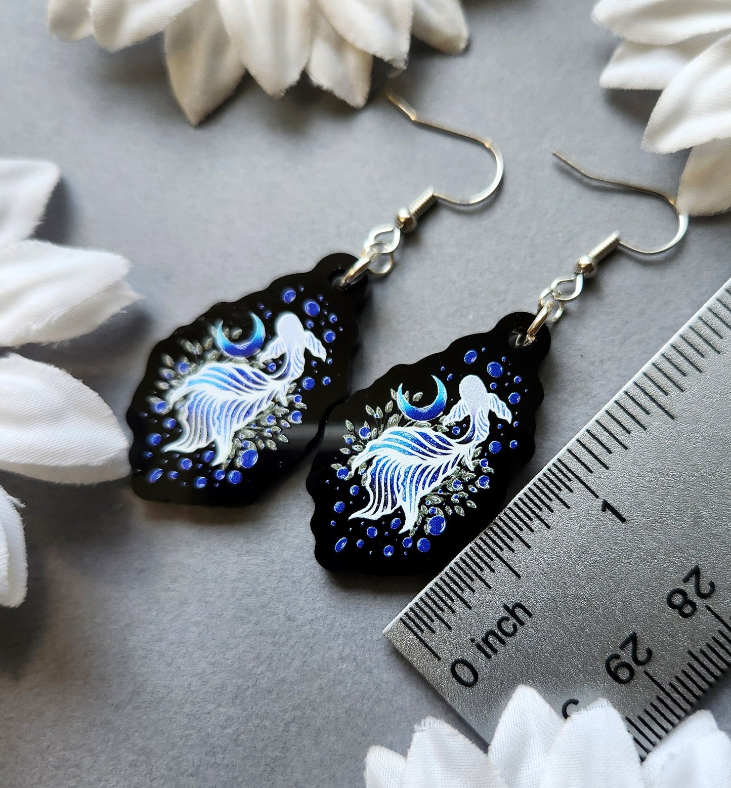 Blue Betta Fish 1.5-inch Acrylic Earrings