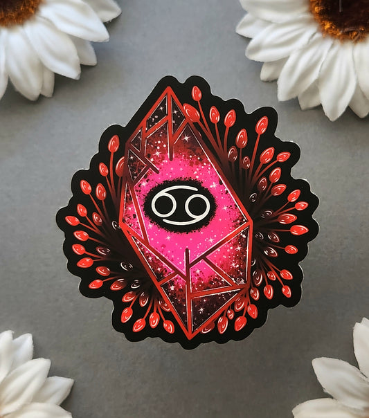 Ruby Cancer Zodiac 2.9x3-inch Matte Sticker