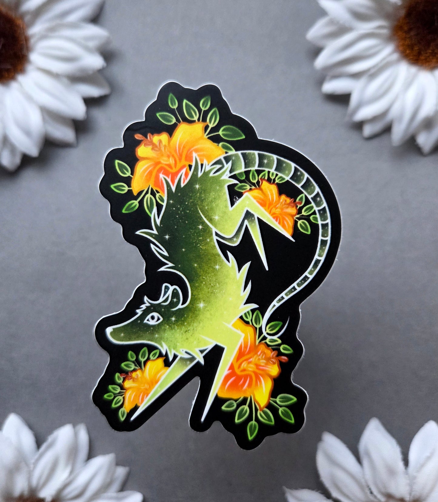 Green Possum Will it Stick Leg 2.2×3-inch Matte Sticker