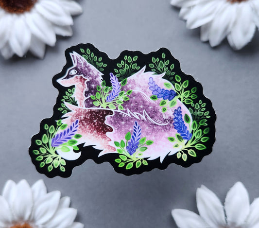 Lilac Fox 3×2.1-Inch Matte Sticker