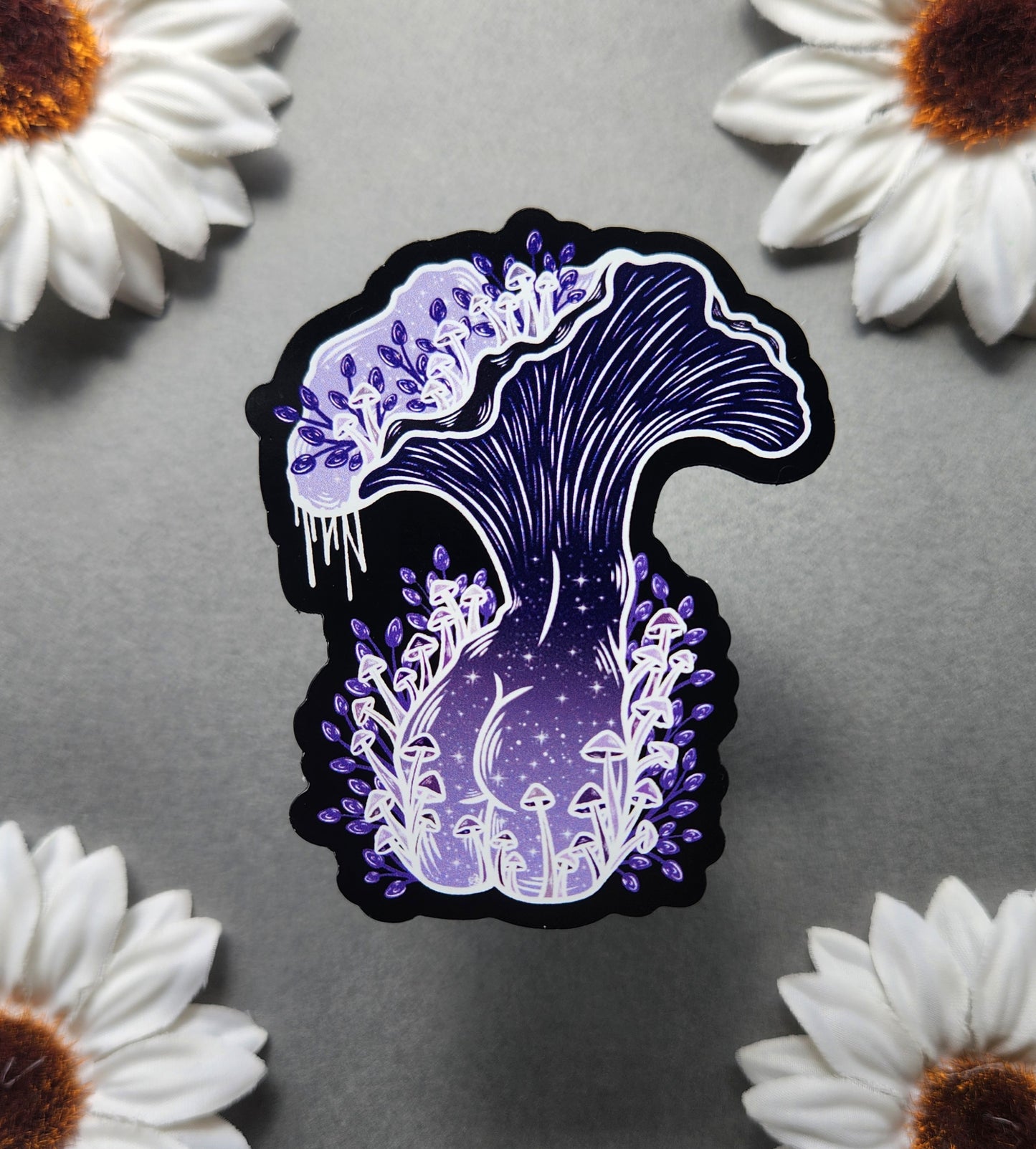 Magnet: Purple Oyster Mushroom Woman 2.4x3-inch Magnet