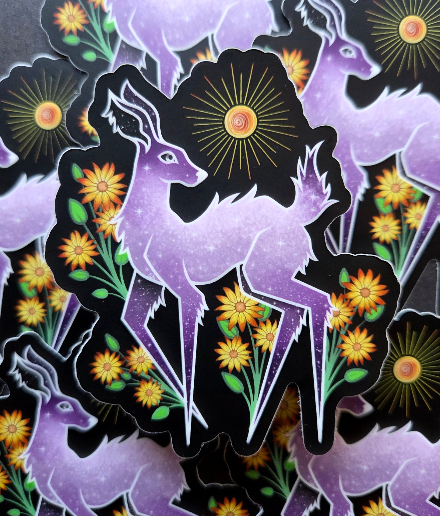 Violet Deer Will it Stick Leg 2.6×3-inch Matte Sticker