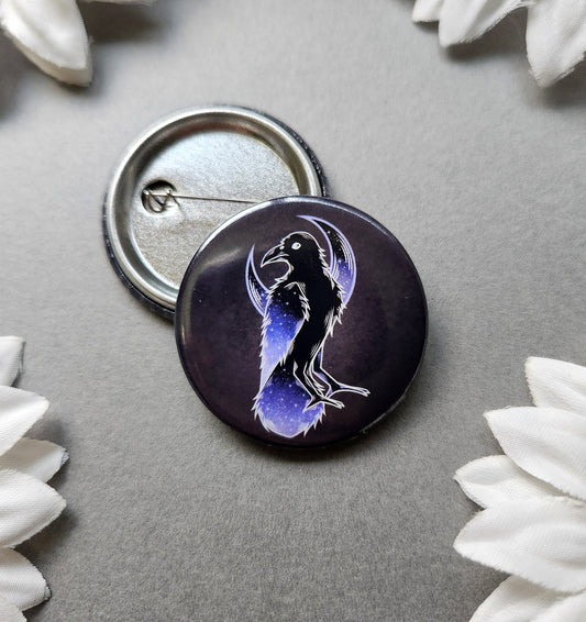 Purple Raven 1.5-inch Button Pin