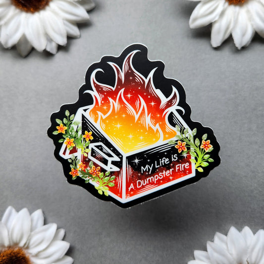 Dumpster Fire Sticker 3×2.9-inch Matte Sticker