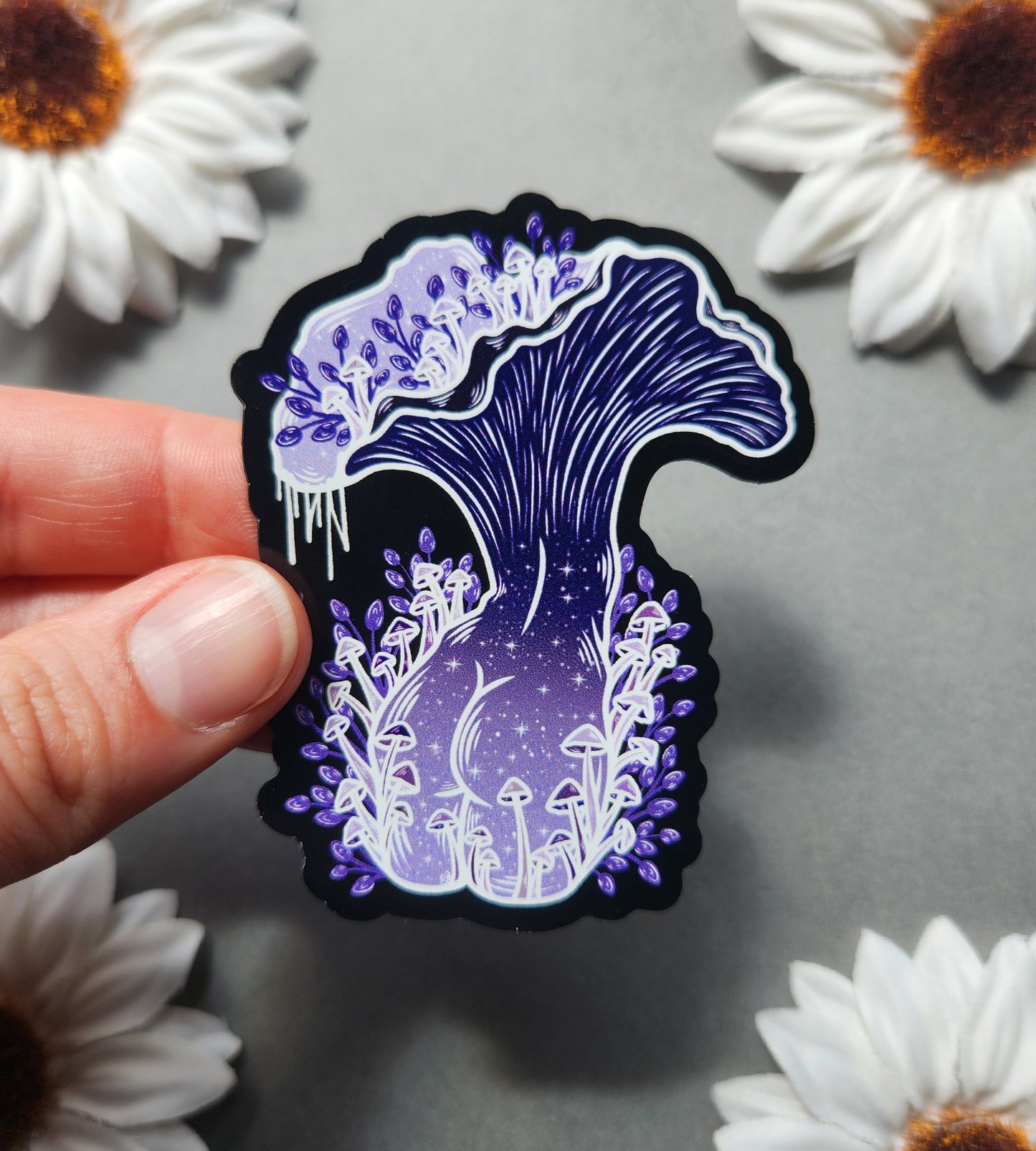 Magnet: Purple Oyster Mushroom Woman 2.4x3-inch Magnet