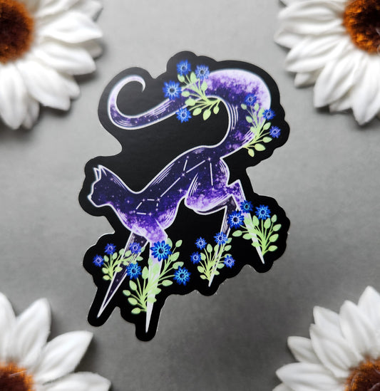Felis Constellation Cat Fern 2.2x3-inch Matte Sticker
