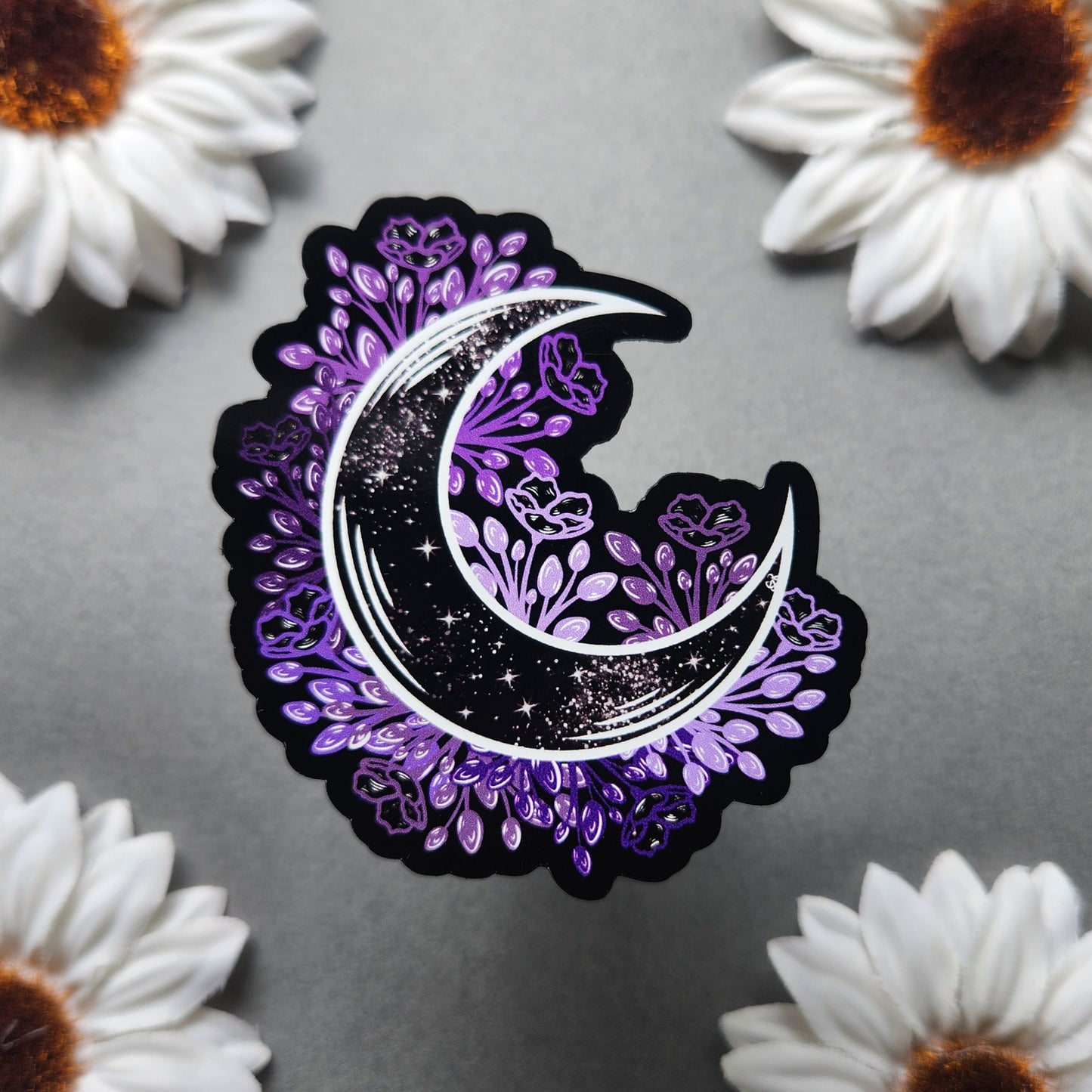 Magnet: Purple Flower Galaxy Moon 2.7x3-inch Magnet