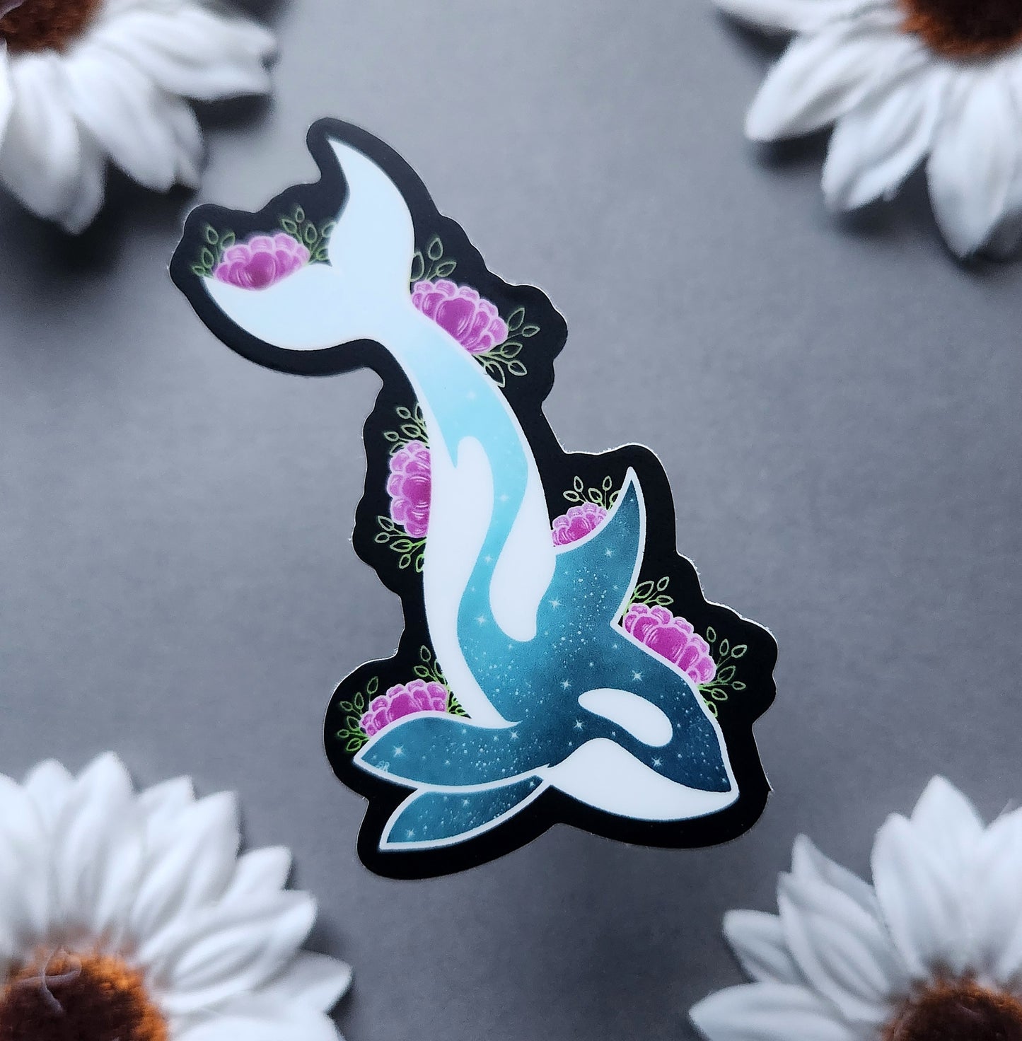 Orca and Tulip 2.6×3-inch Matte Sticker