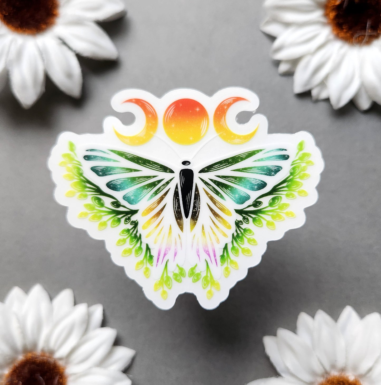 Madagascan Sunset Moth 3×2.1-inch Matte Clear Vinyl Sticker