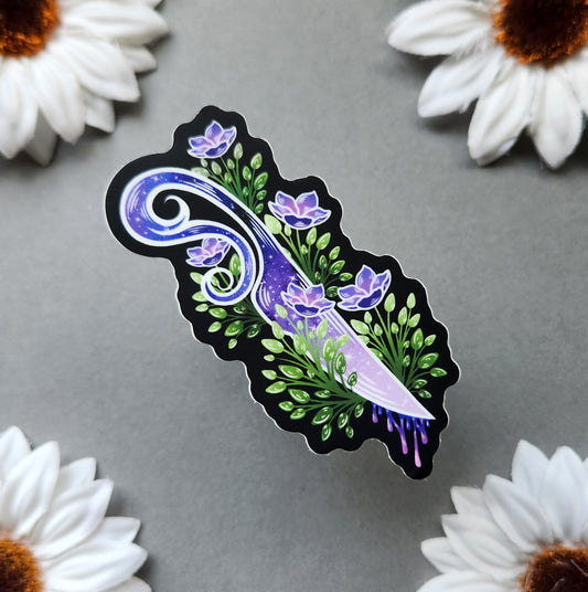 Cherry Blossom Dagger 2.4x3-inch Matte Sticker