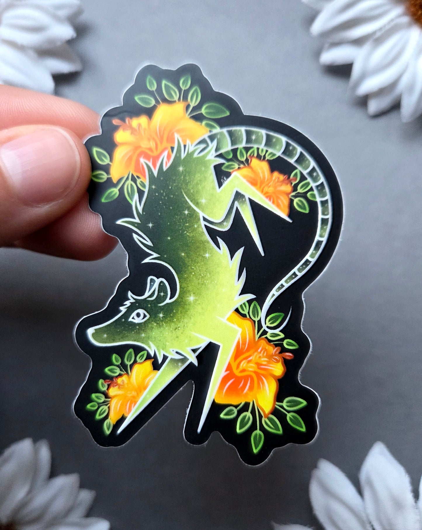 Green Possum Will it Stick Leg 2.2×3-inch Matte Sticker