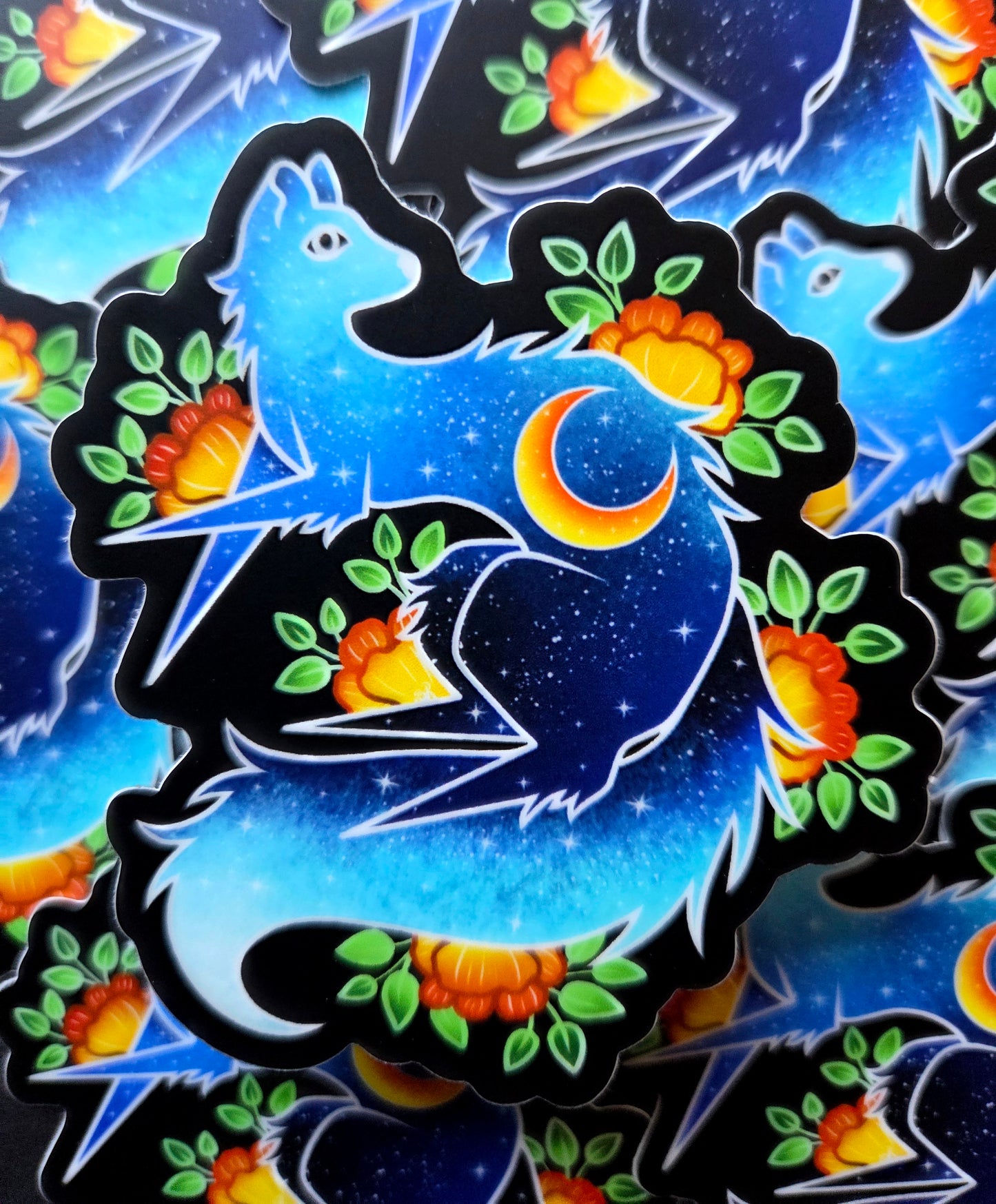 Blue Galaxy Ferret Will it Stick Leg 2.6×3-inch Matte Sticker