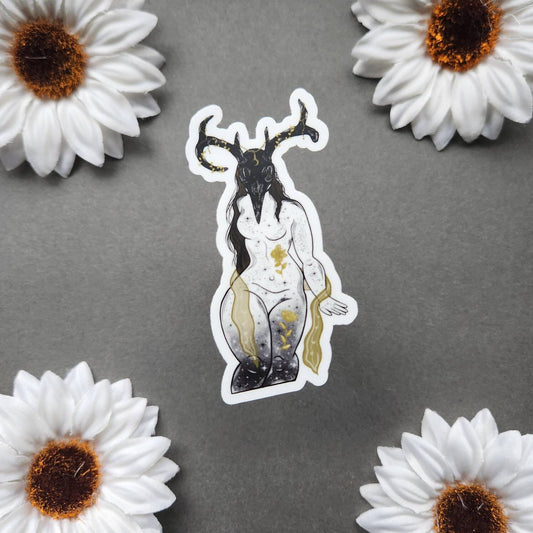 Bird Skull Woman Matte 1.5 x 3-inch Sticker