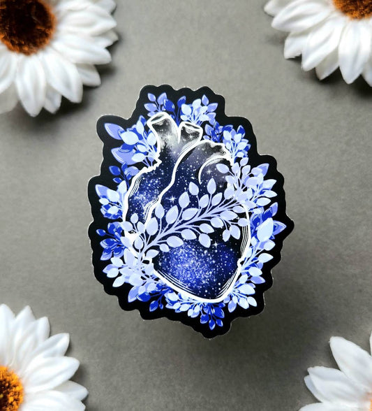 Broken Heart With Leaves 2.5x3-inch Matte Sticker